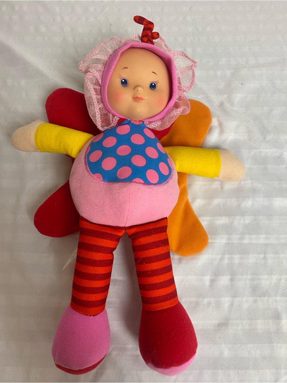 Plush Pink and Red Butterfly Doll - Colorful Cuddly Toy